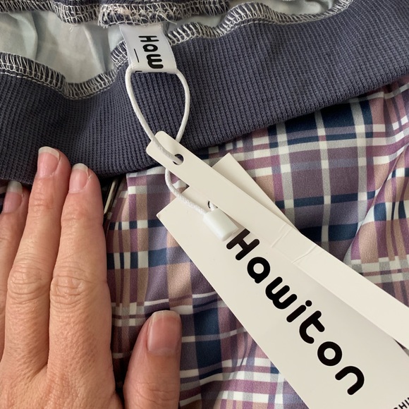 NWT Boutique Plaid silk Joggers - Picture 3 of 4